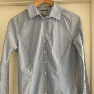 H&M Light Blue Plaid Woven Button Down Shirt